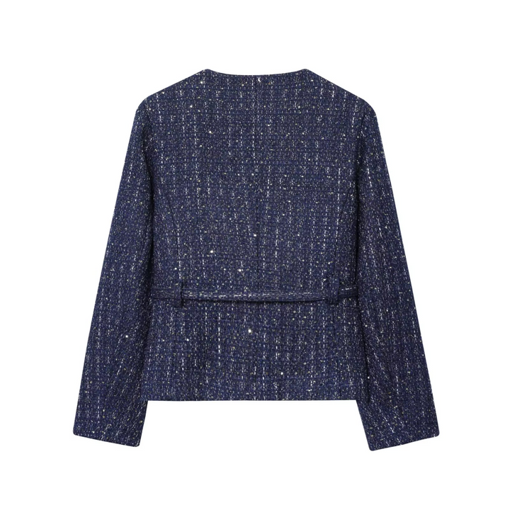 Naomi - Gold Button Round Neck Jacket
