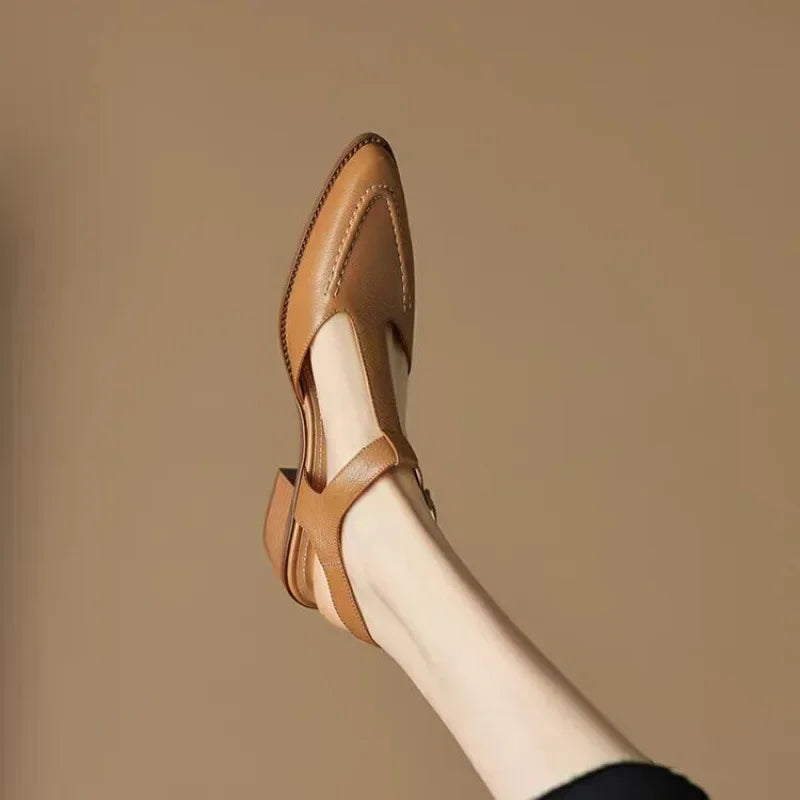 Brooke - Classic Buckle Leather Shoes