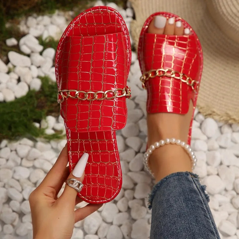 Nadia - Luxe Wedge Beach Flip-Flops