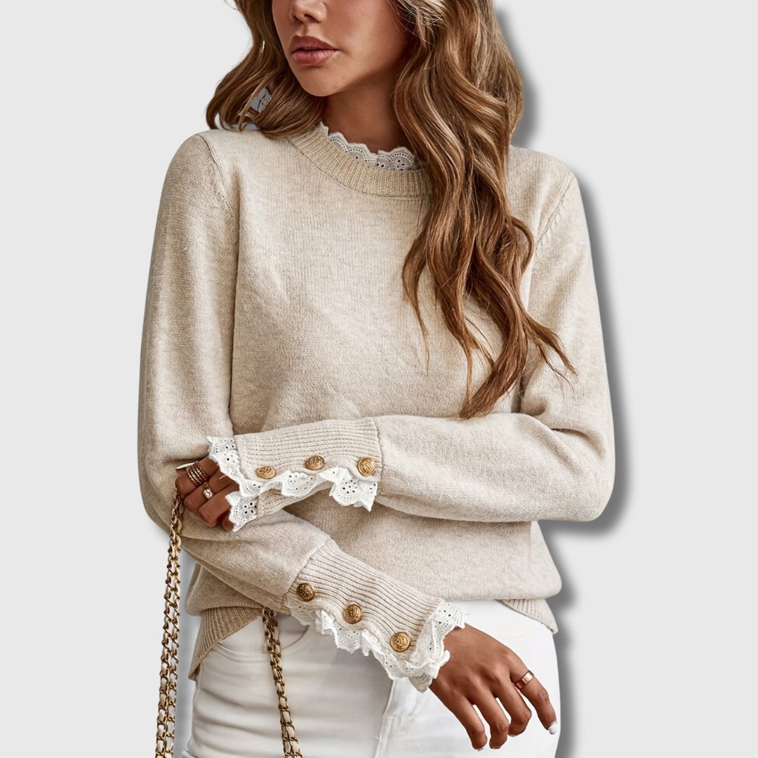 Genevieve – Sweater with Lace Details