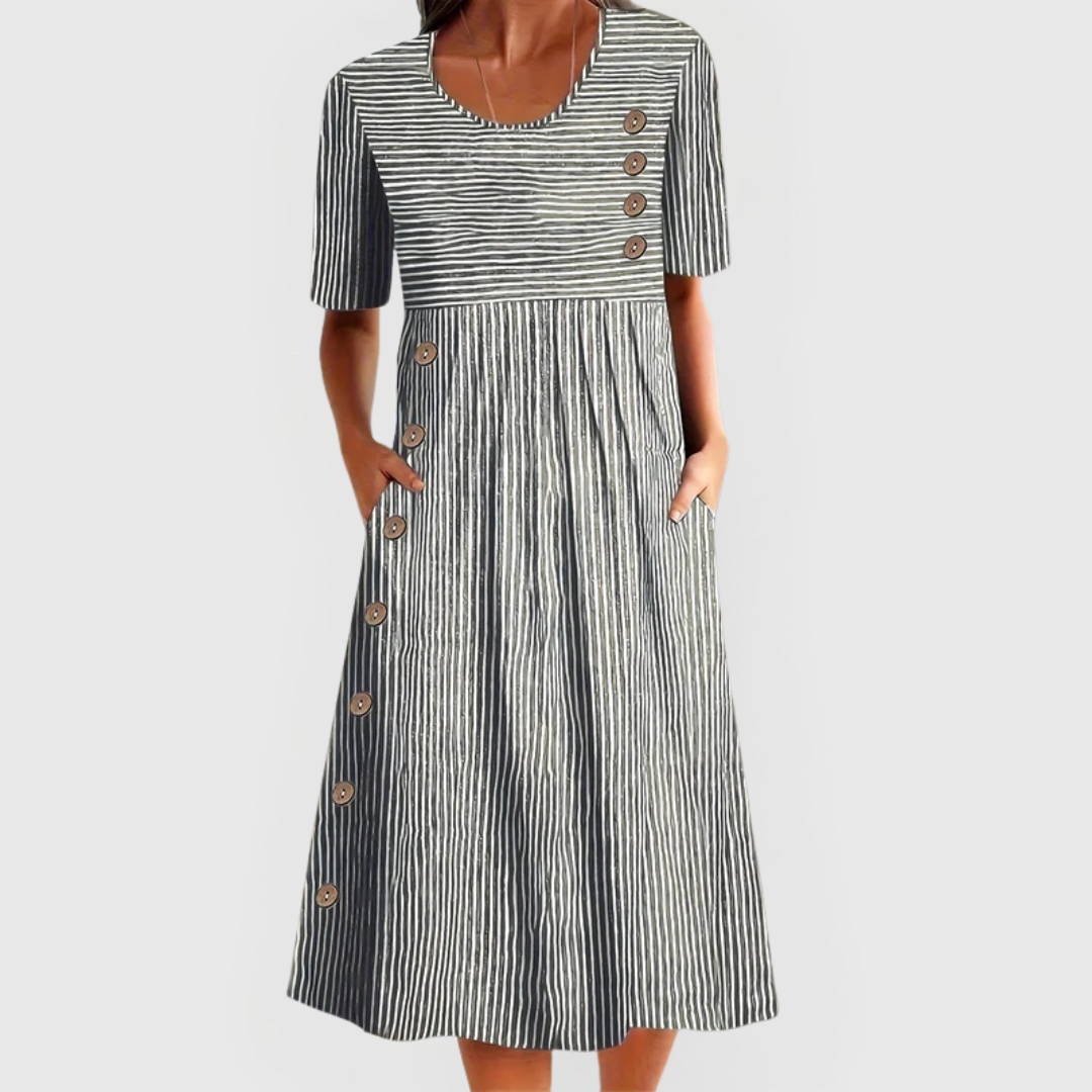 Olivia - Striped Midi Dress