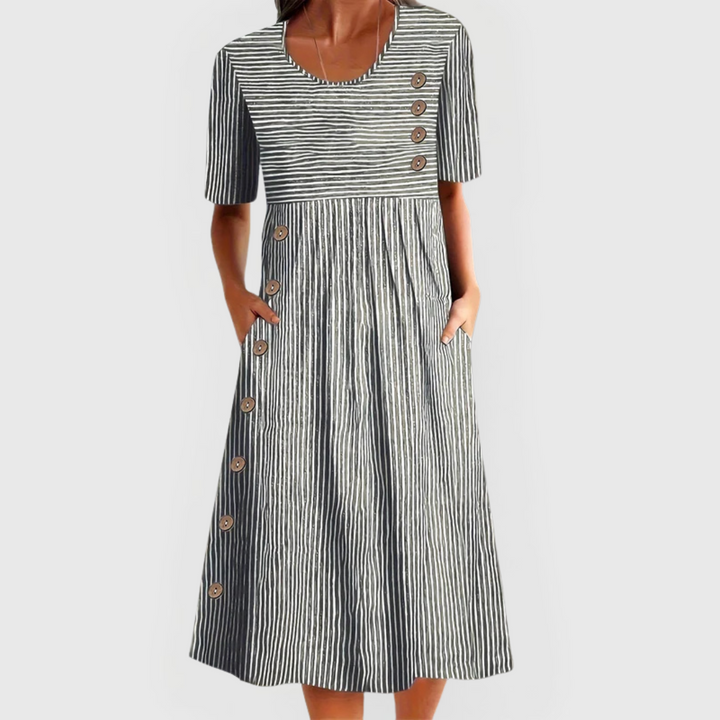 Olivia - Striped Midi Dress
