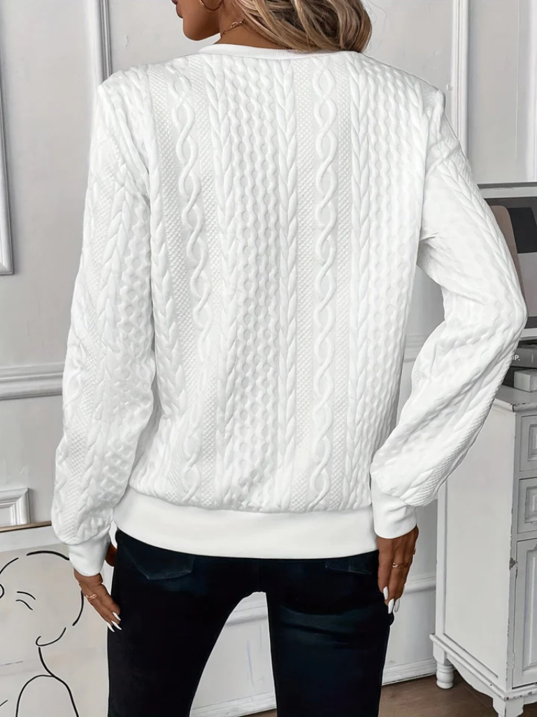 Romina - Cable knit zip sweater