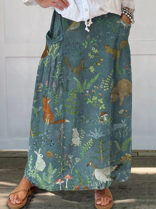 Callie - Retro Floral Pocket Skirt