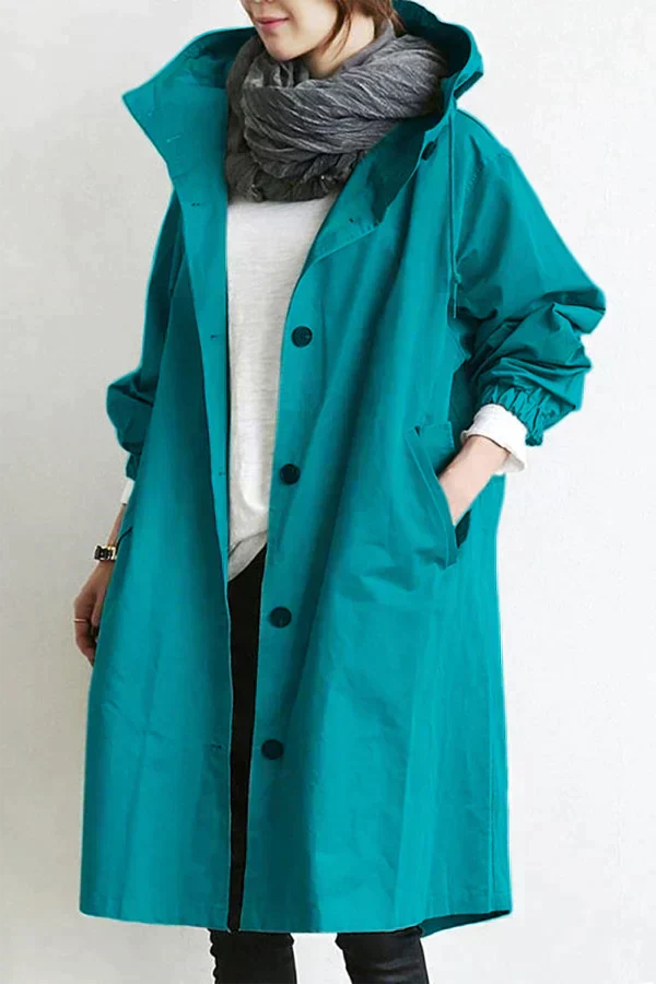 Nora - Oversized Trench Coat with Hoodie