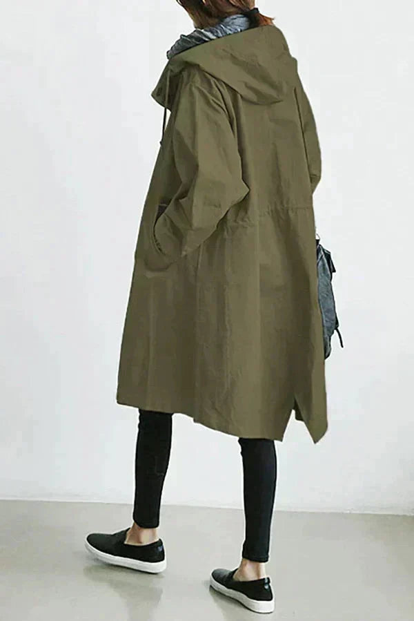Nora - Oversized Trench Coat with Hoodie