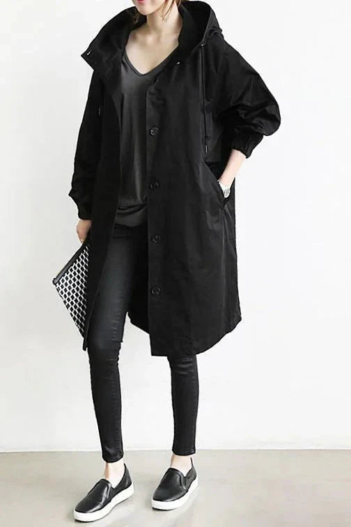 Nora - Oversized Trench Coat with Hoodie