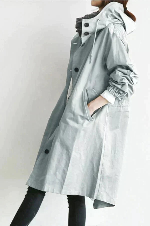 Nora - Oversized Trench Coat with Hoodie