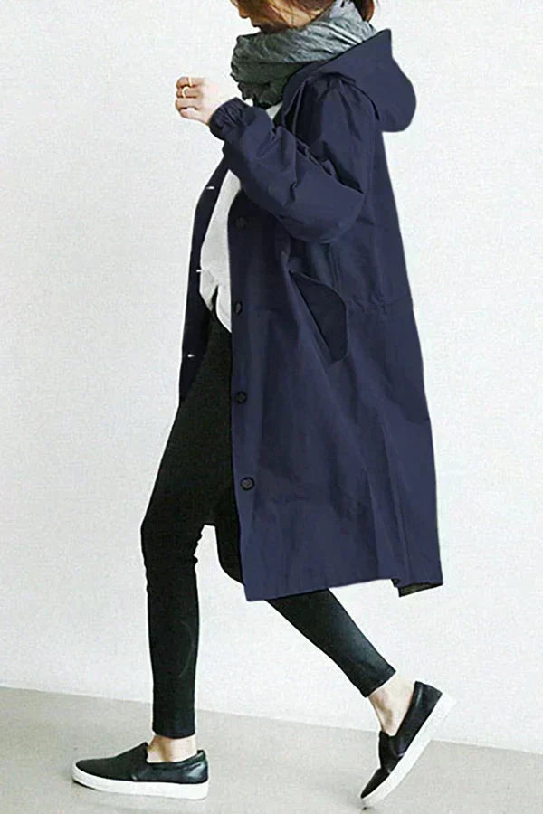 Nora - Oversized Trench Coat with Hoodie