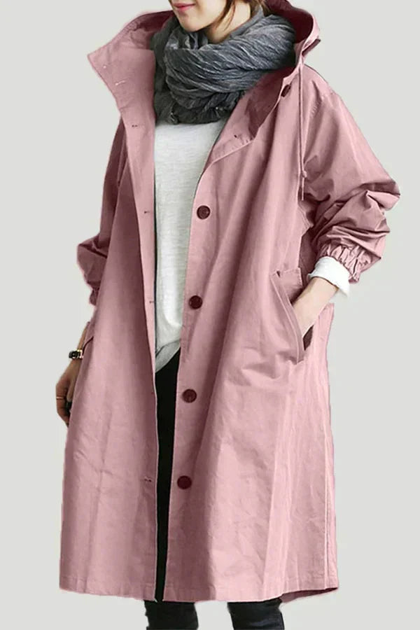 Nora - Oversized Trench Coat with Hoodie