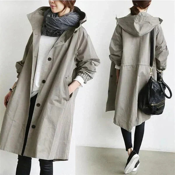 Nora - Oversized Trench Coat with Hoodie