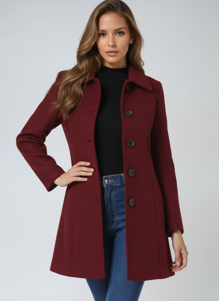 Caroline - Women's Single Breasted Winter Trench Coat