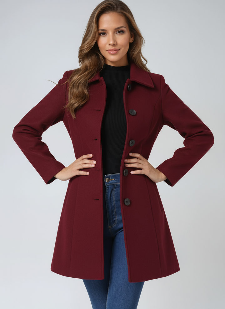 Caroline - Women's Single Breasted Winter Trench Coat