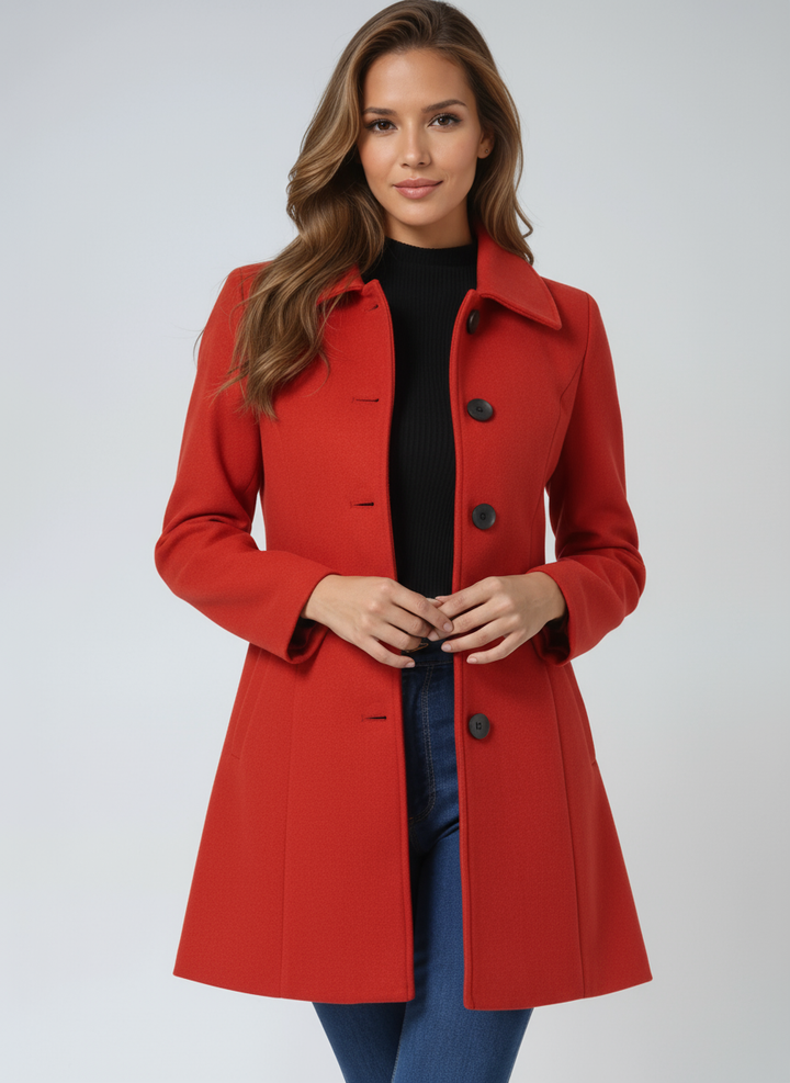 Caroline - Women's Single Breasted Winter Trench Coat