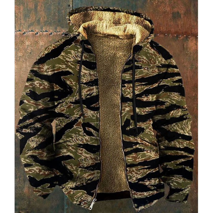 Ronald - Vintage Camouflage Fleece Zipper Jacket
