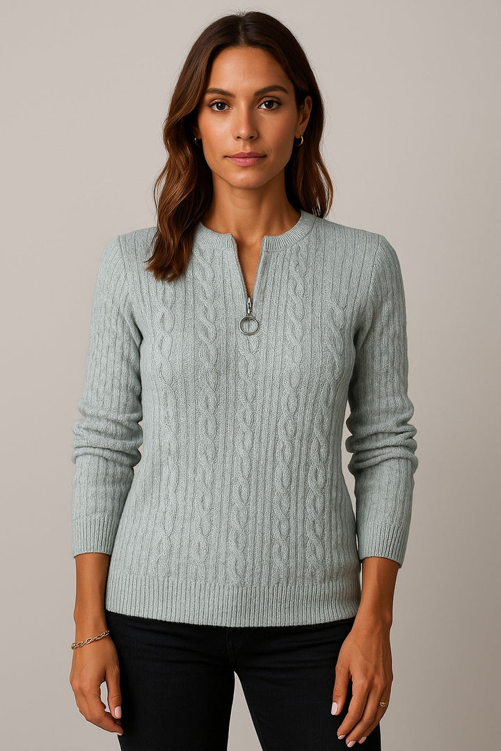 Adriana - Elegant knitted Sweater with zip
