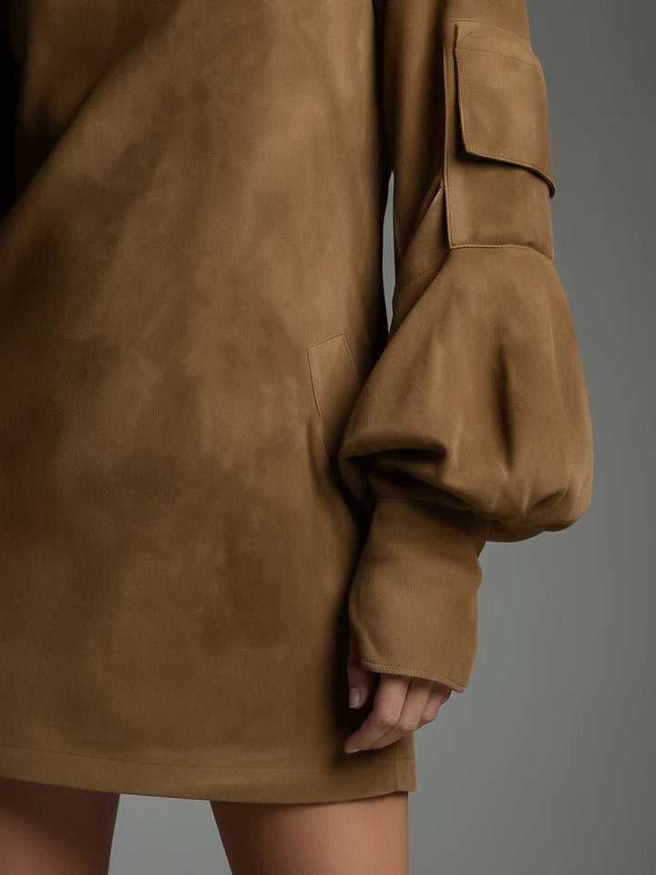 Nadine - Vintage Suede Mini Dress