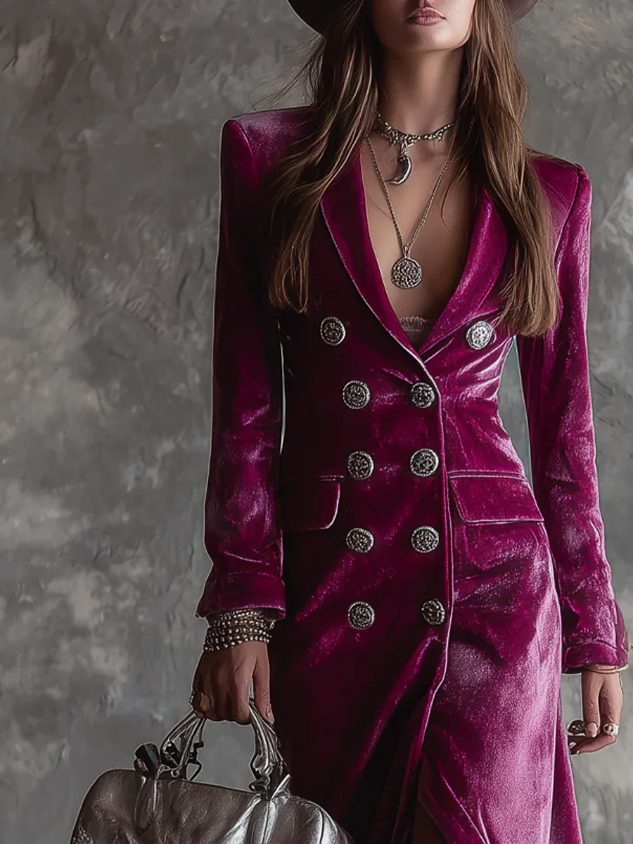 Alina - Velvet Blazer Dress