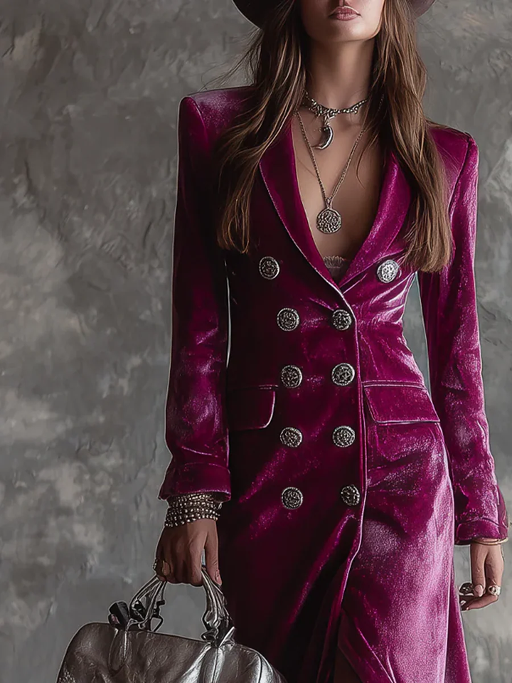 Alina - Velvet Blazer Dress