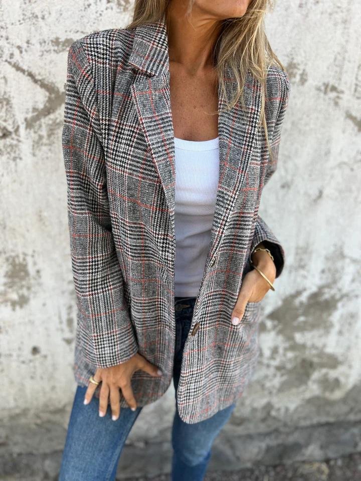 Celeste - Stylish Checked Blazer