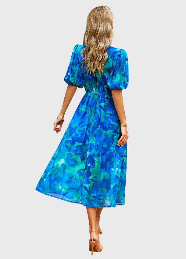 Olivia - Flattering Floral Midi Dress