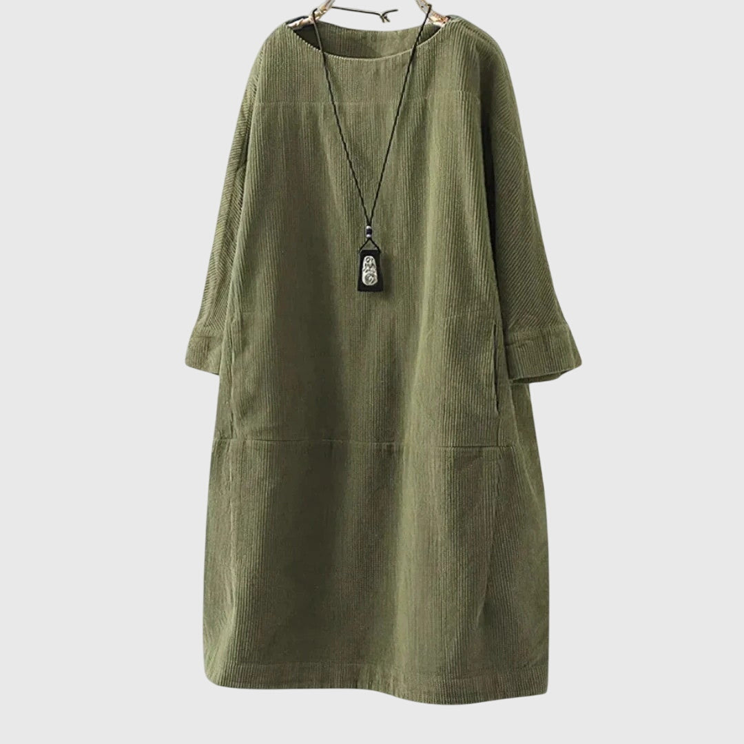 Olivia - Relaxed Corduroy Midi Dress