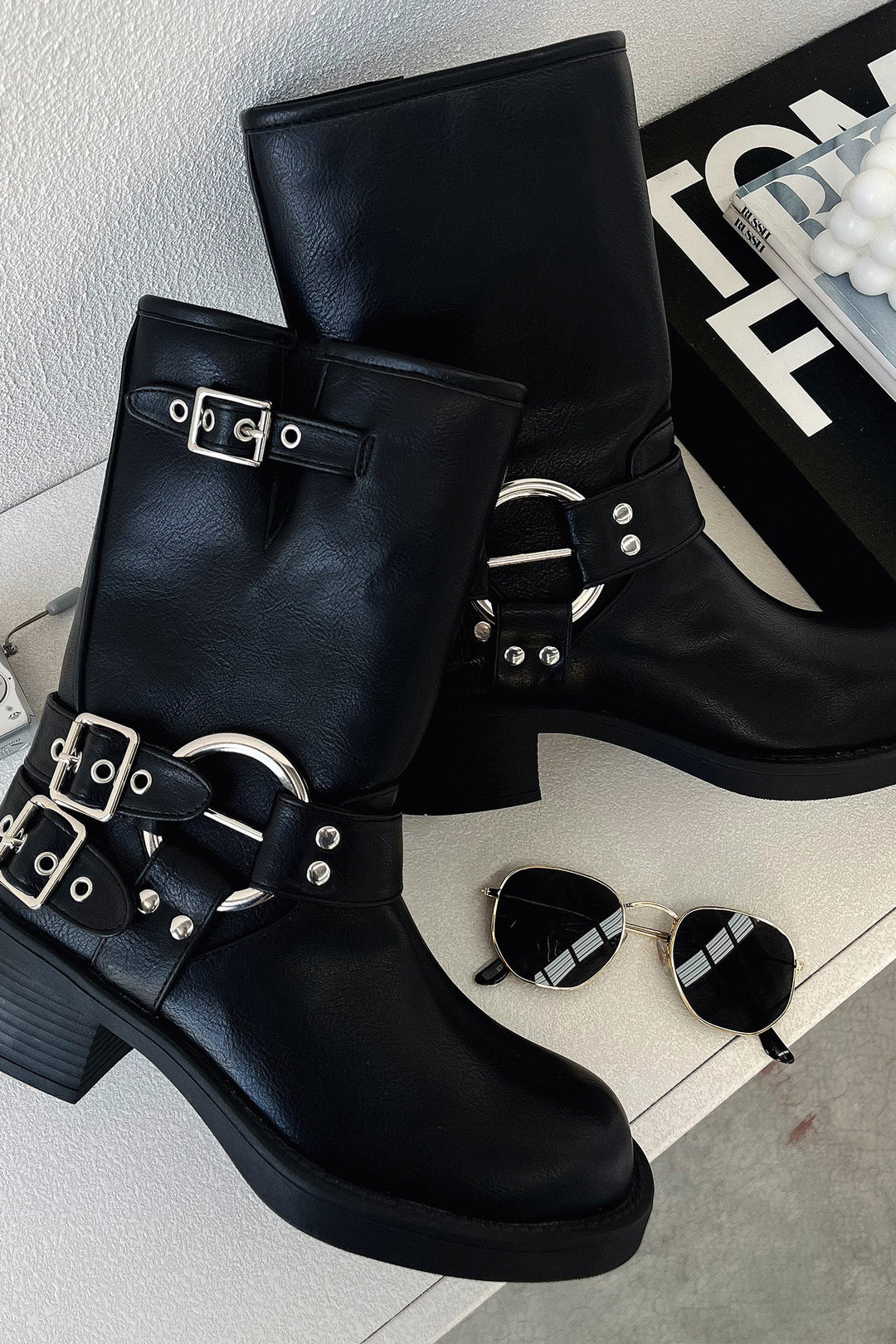 Alexandra - Women's Black Short Boots