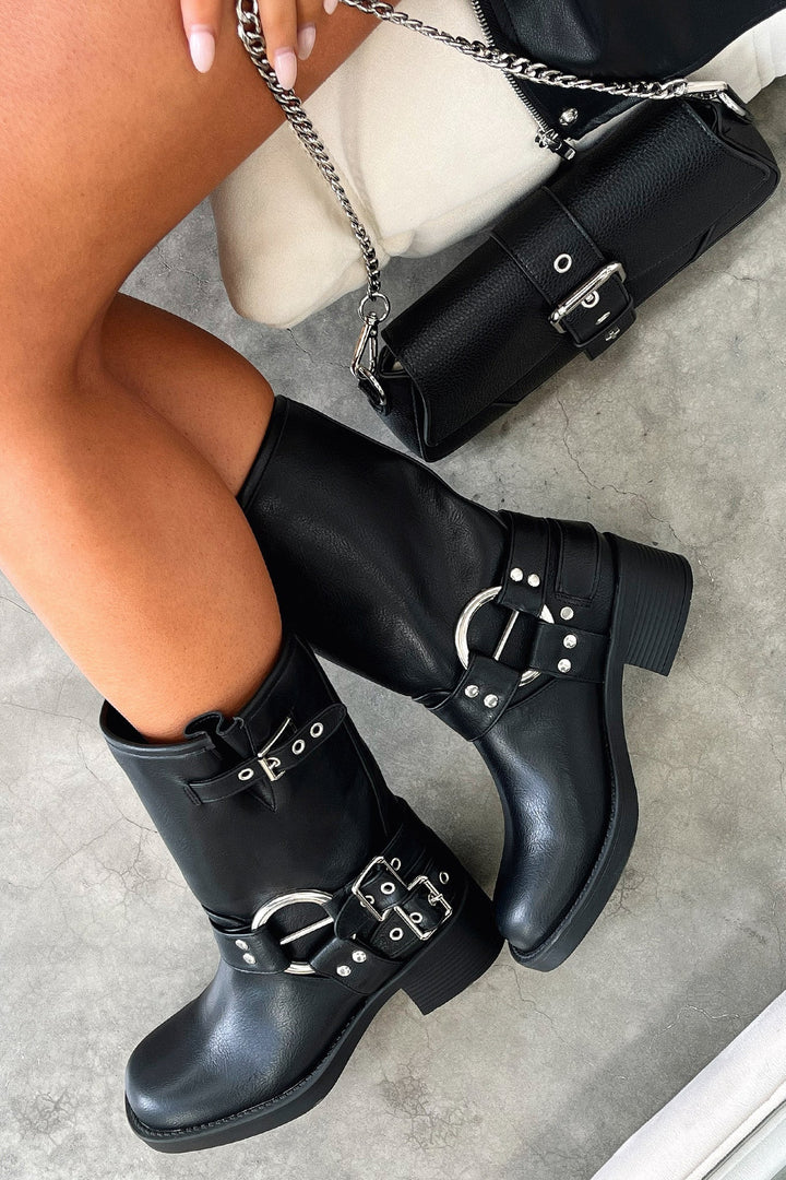 Alexandra - Women's Black Short Boots