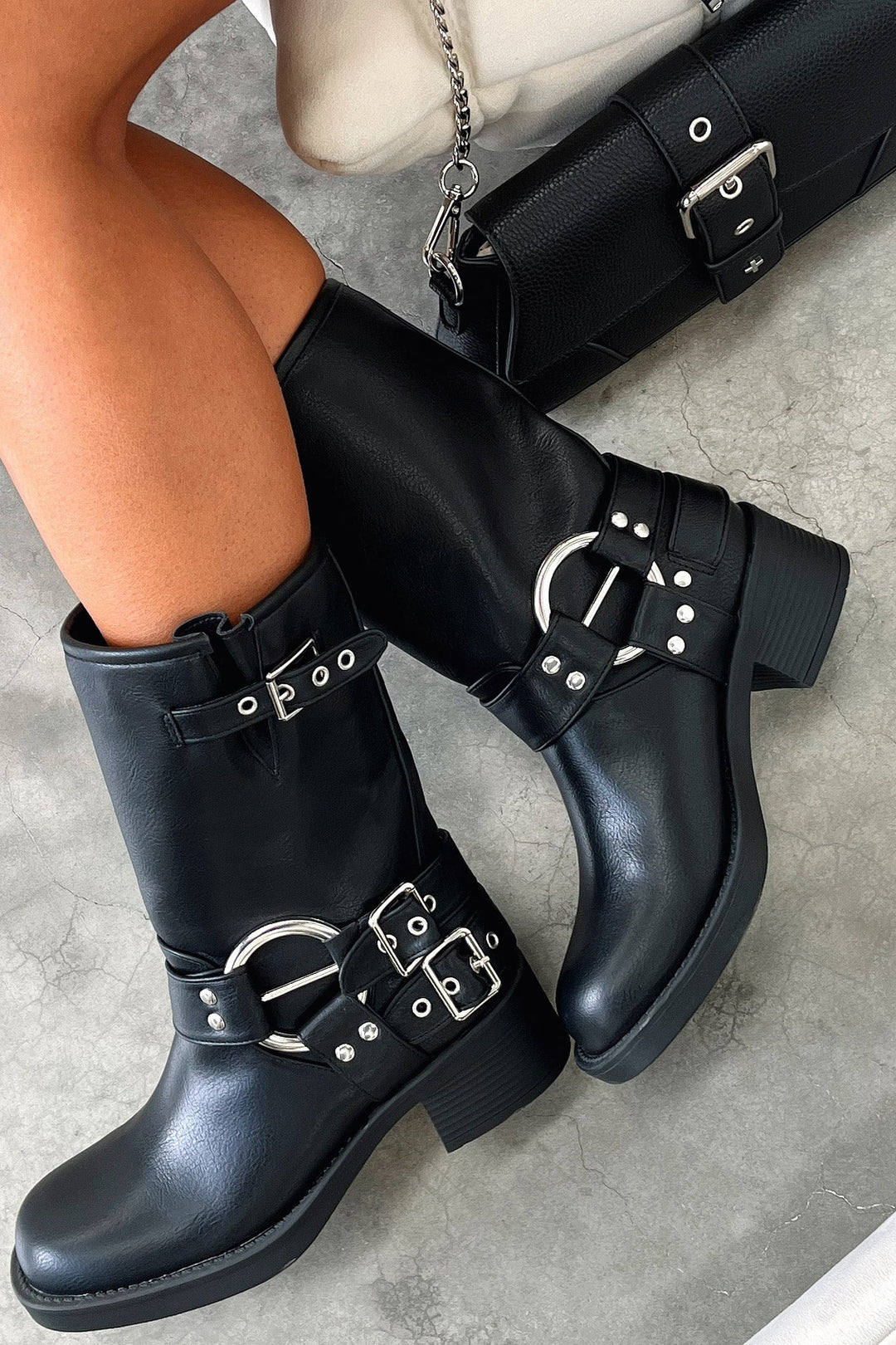 Alexandra - Women's Black Short Boots
