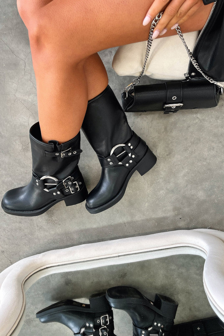 Alexandra - Women's Black Short Boots