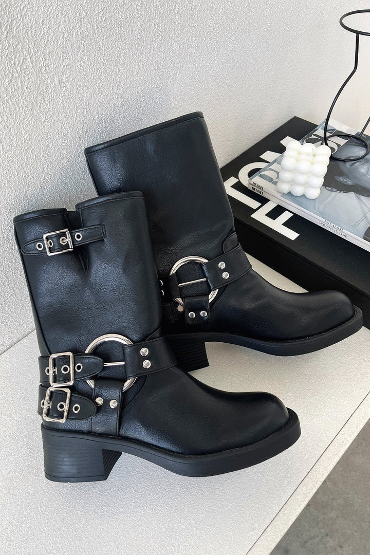 Alexandra - Women's Black Short Boots