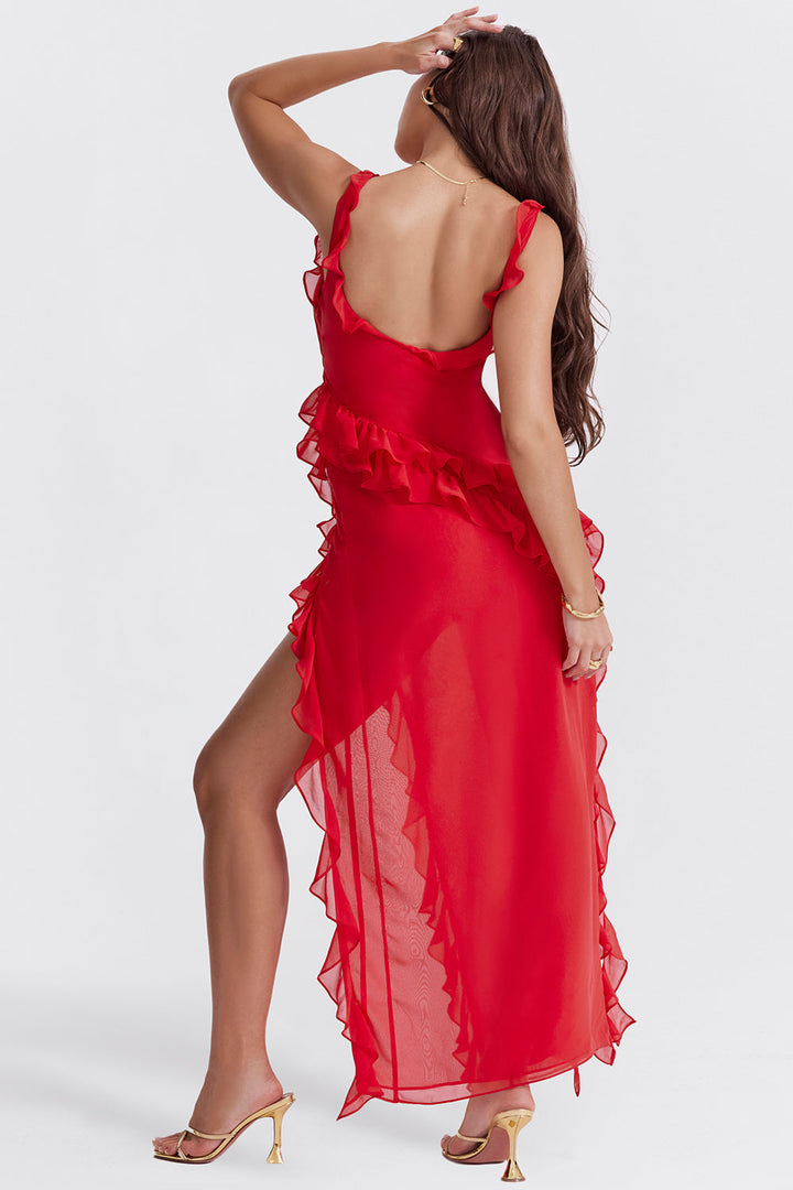 Meissa - Dress with Asymmetrical Ruffle