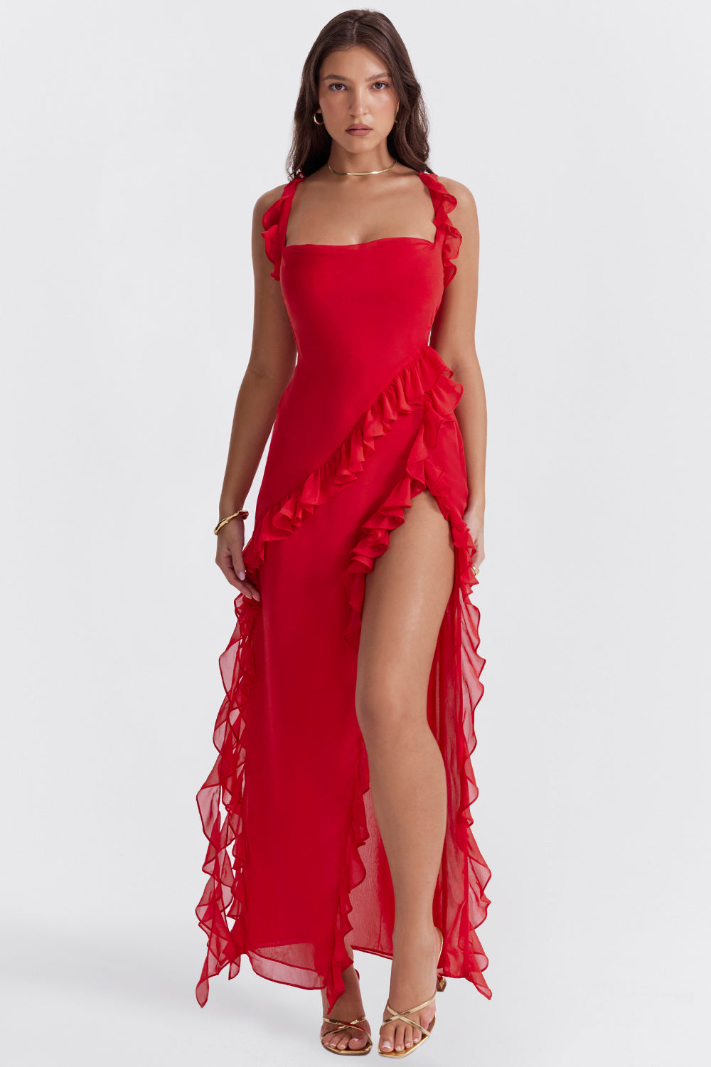 Meissa - Dress with Asymmetrical Ruffle