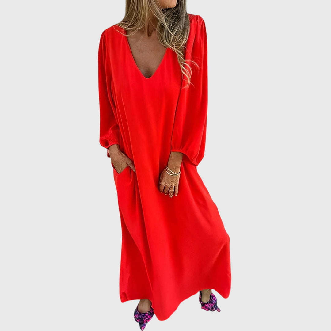 Olivia - Long Boho Dress with Pockets