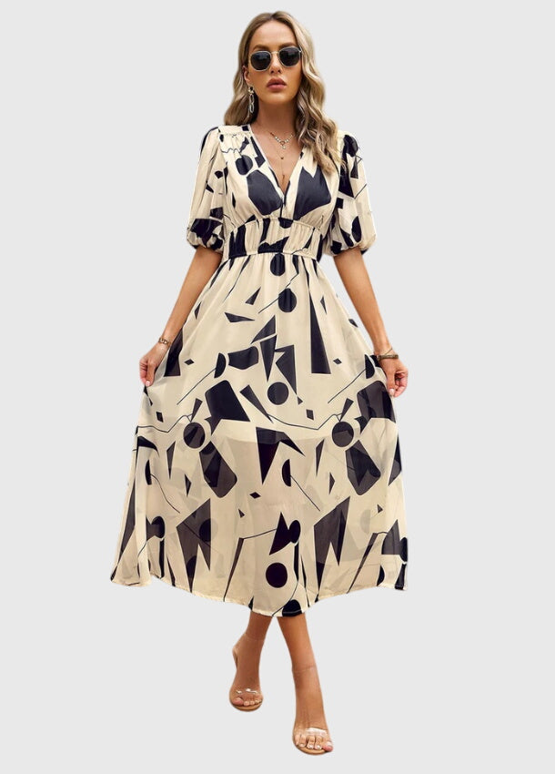 Olivia - Flattering Floral Midi Dress