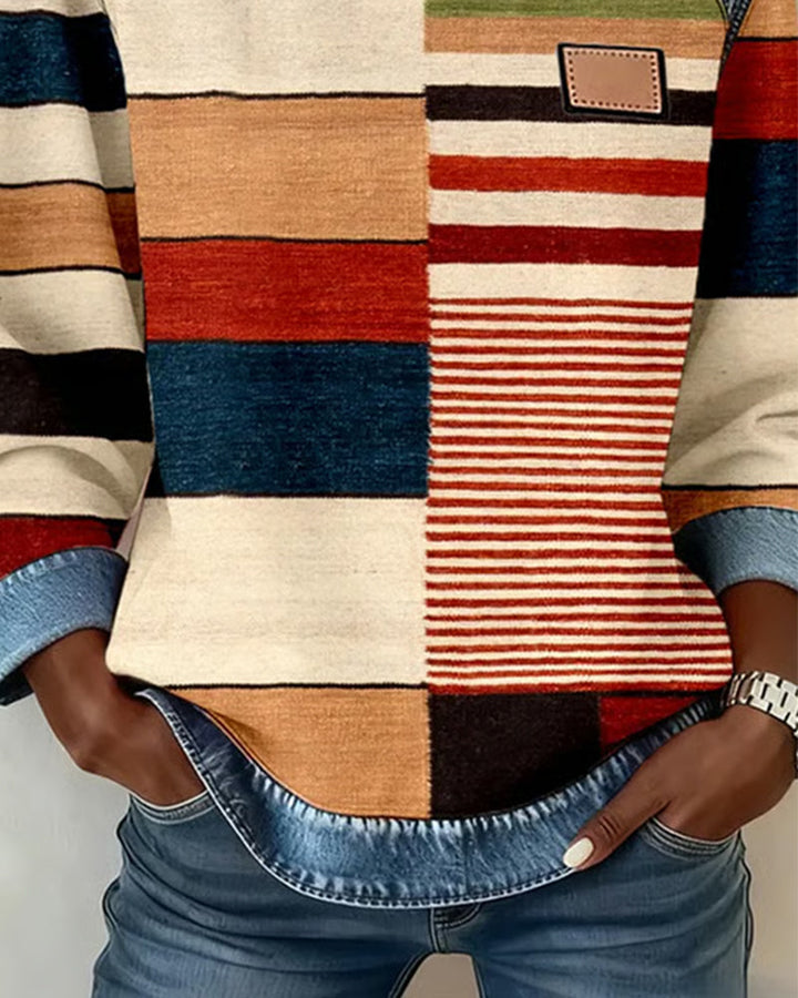 Celeste - Colorful Striped Sweater with Round Neck