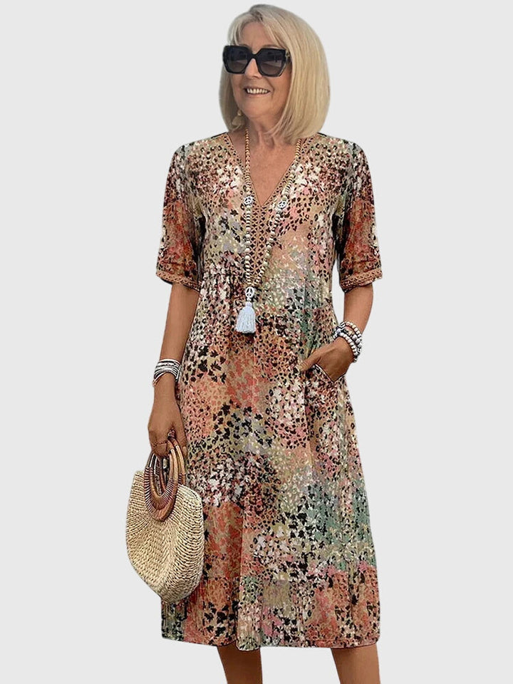 Olivia - Elegant Floral Midi Dress