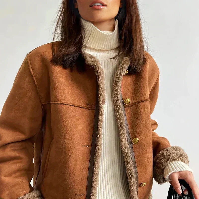 Audrey - Shearling Buttoned Coat
