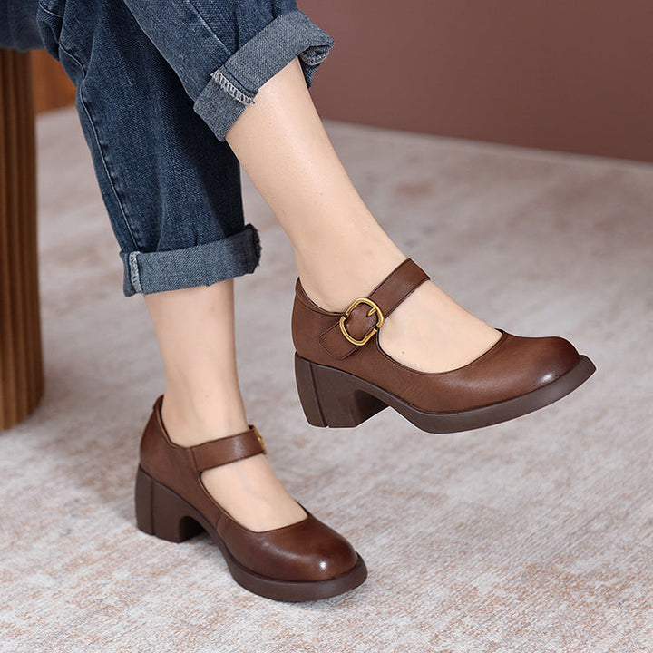 Clara - Agnes Leather Mary Janes