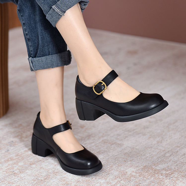 Clara - Agnes Leather Mary Janes