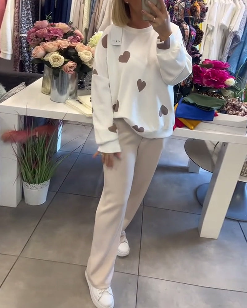 Adeline - Cotton Blend Sweater with Hearts