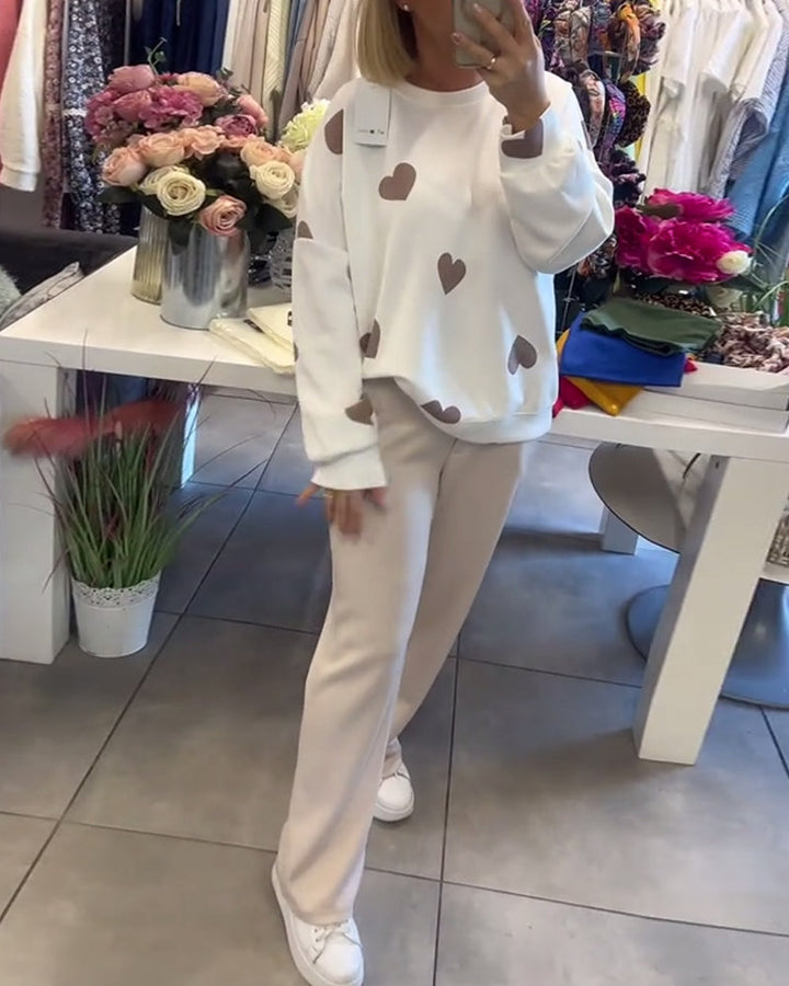 Adeline - Cotton Blend Sweater with Hearts