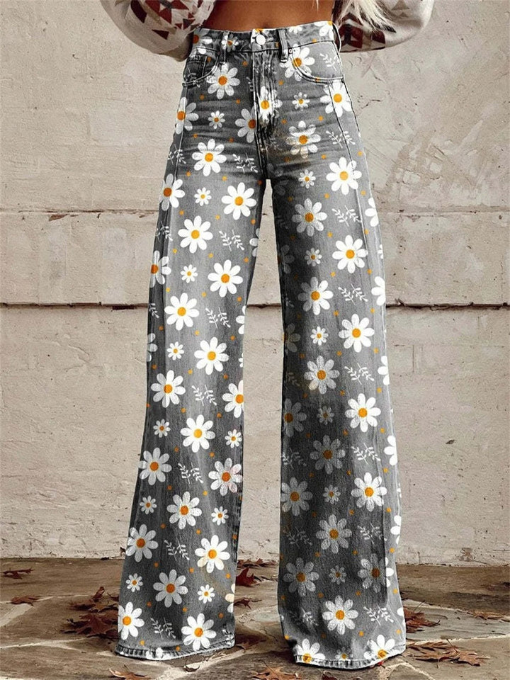 Charlotte™ - Comfortable Colorful Floral Print Wide Leg Pants