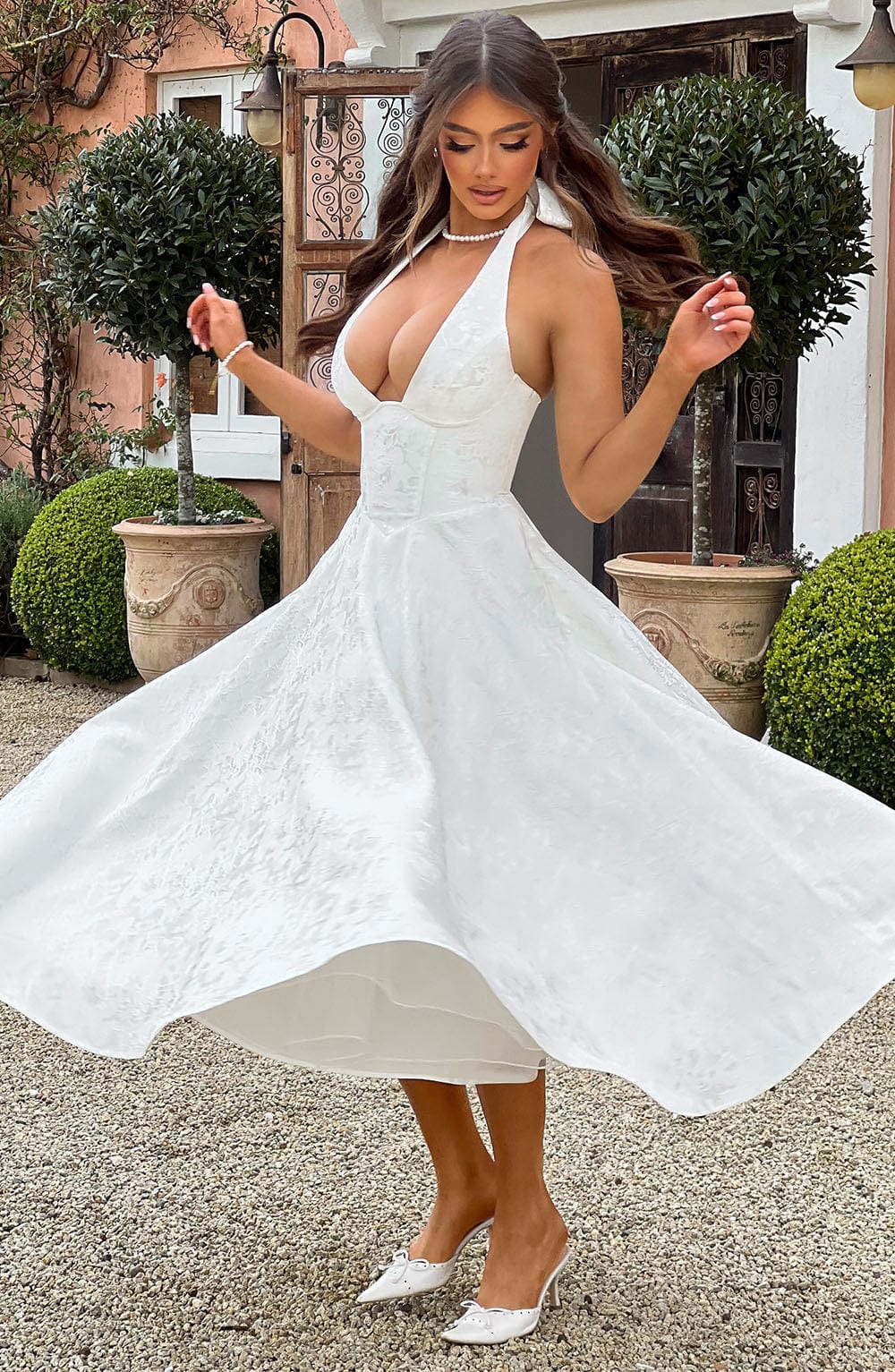Adoria - Elegant Dress with American Neckline