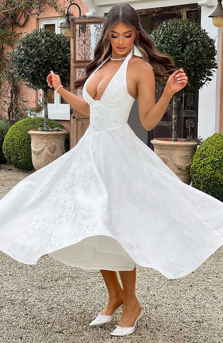 Adoria - Elegant Dress with American Neckline