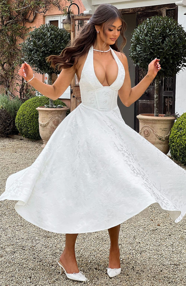 Adoria - Elegant Dress with American Neckline