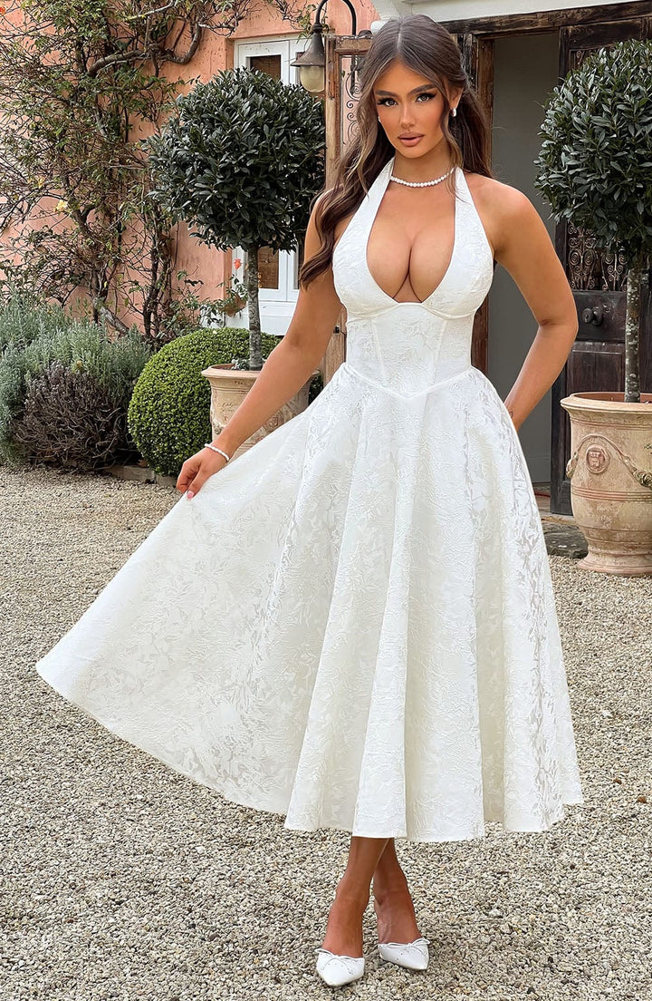 Adoria - Elegant Dress with American Neckline