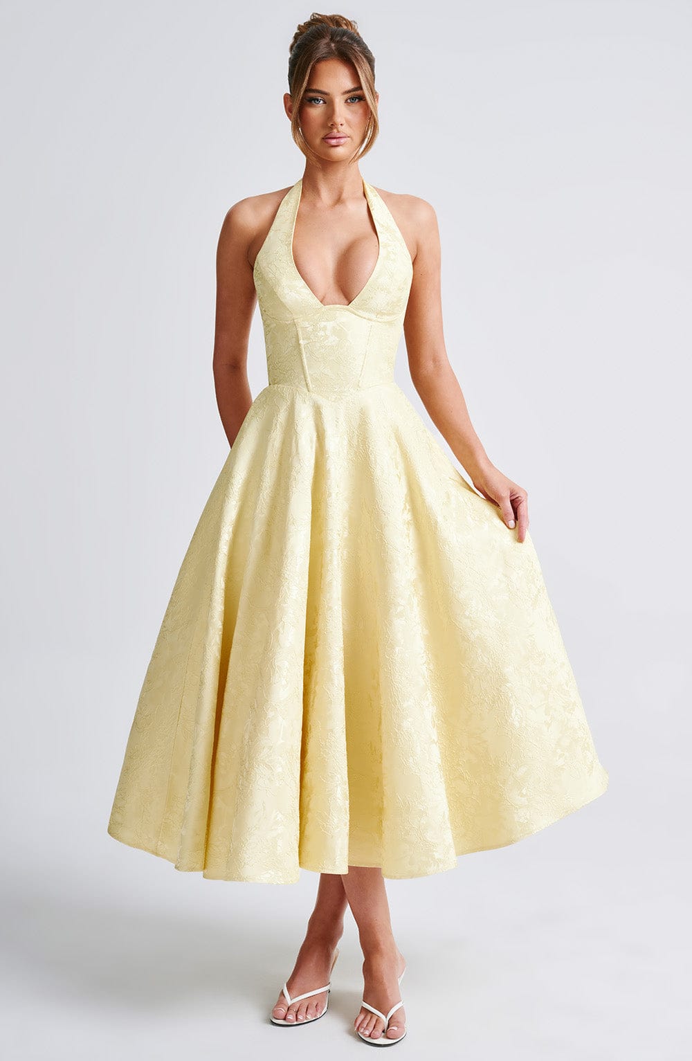 Adoria - Elegant Dress with American Neckline