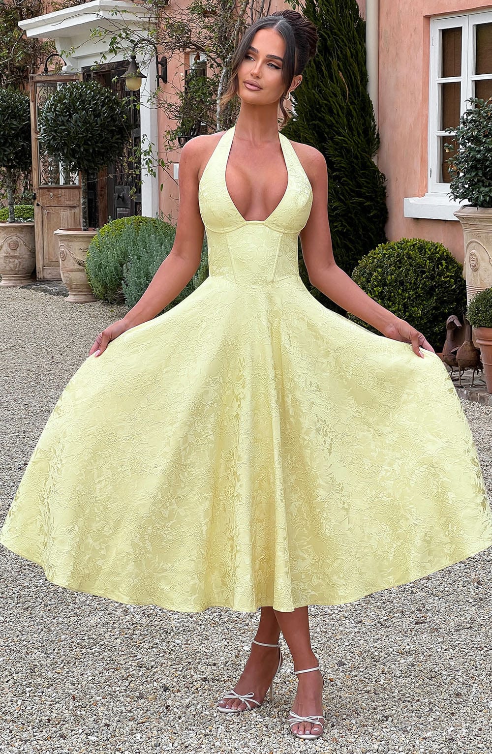 Adoria - Elegant Dress with American Neckline