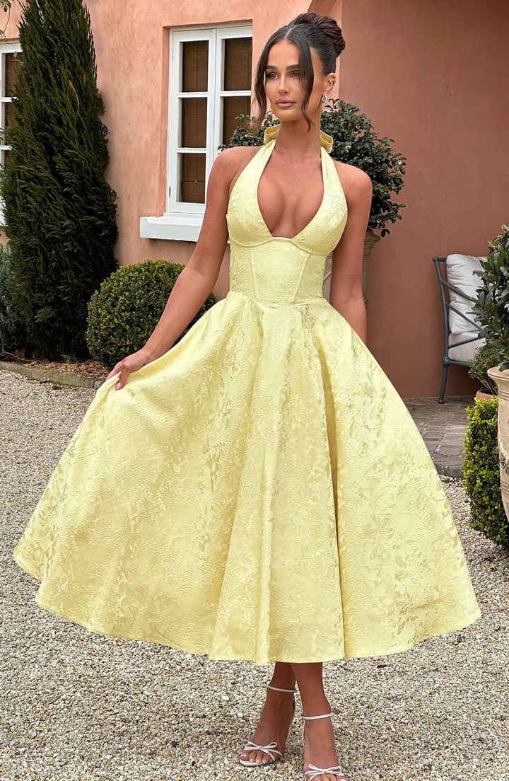 Adoria - Elegant Dress with American Neckline
